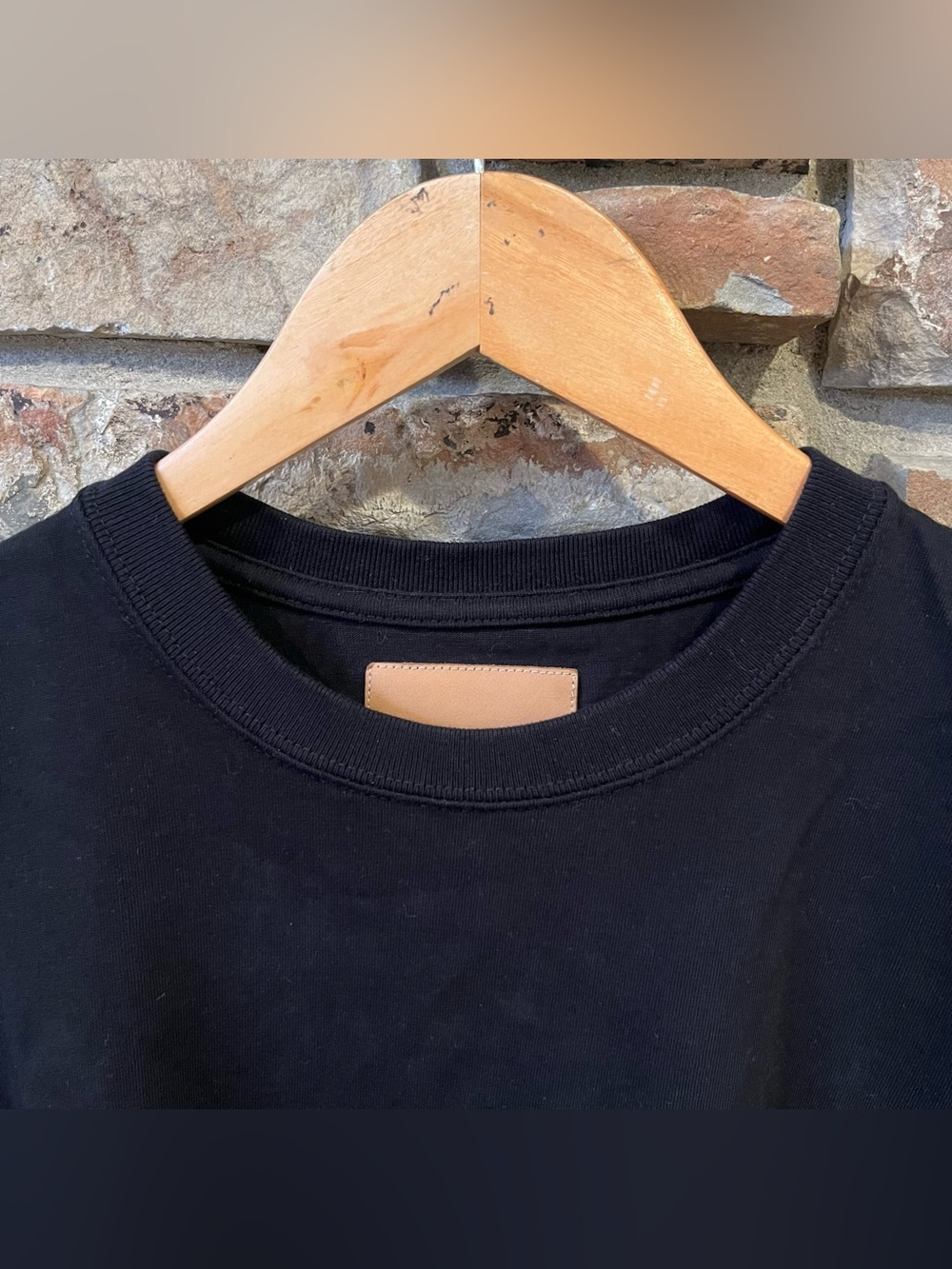 Gustin 100% Cotton Classic Black Crewneck Slim Fit T-Shirt - Picture 2 of 7